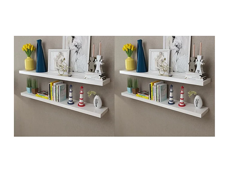 Estantes de pared 4 piezas Blanco 120 cm