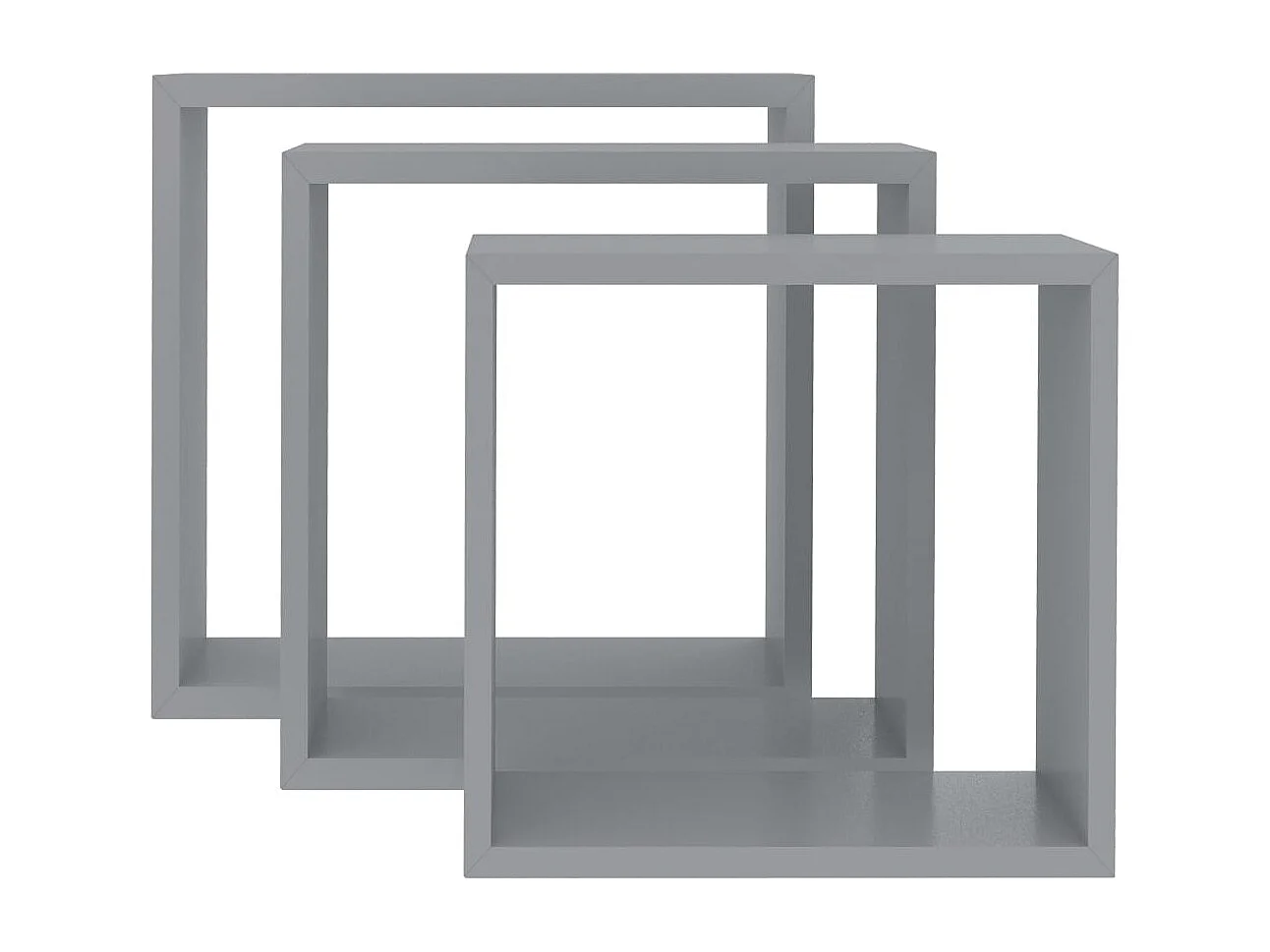 Étagères murales sous forme de cube 3 pcs Gris MDF