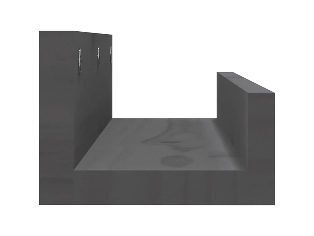 Estantes de pared 2 uds Gris 50x12x9 cm Madera maciza de pino