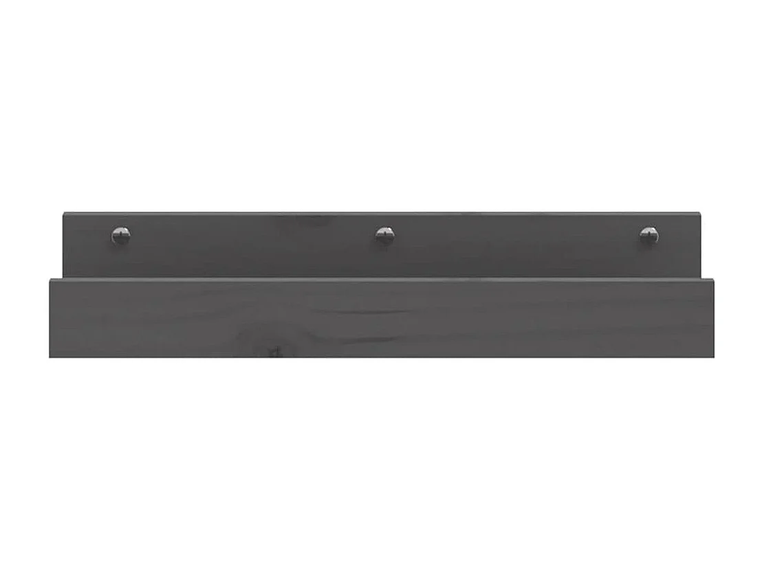 Estantes de pared 2 uds Gris 50x12x9 cm Madera maciza de pino