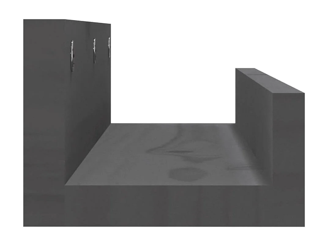 Estantes de pared 2 uds Gris 50x12x9 cm Madera maciza de pino