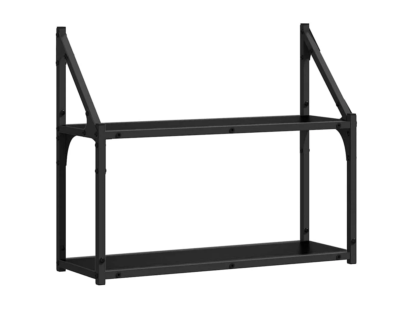 Zwarte eiken wandplank 60 x 21 x 51 cm bewerkt hout