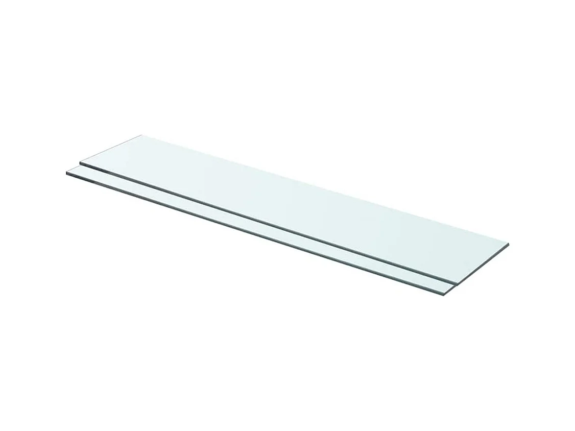 Panneaux d'étagère 2 pcs Verre Transparent 70x15 cm