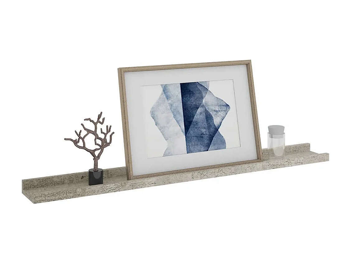 Mensole da parete 4 pezzi Grigio cemento 80x9x3 cm