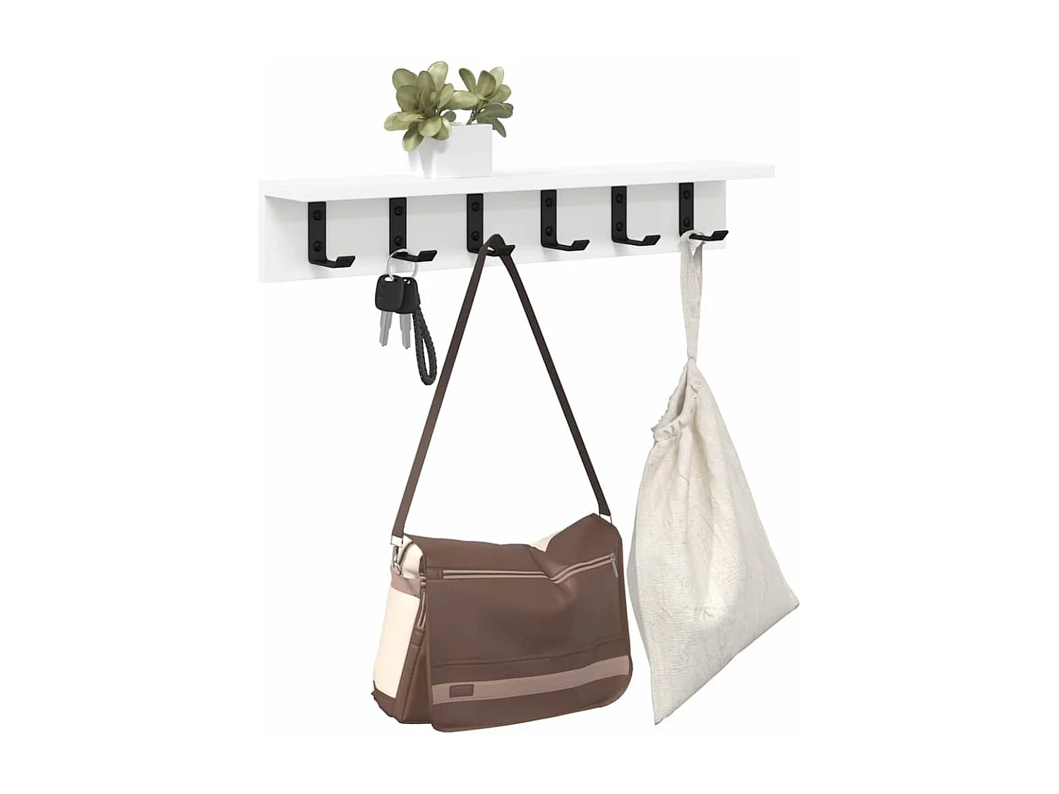 Porte-manteau mural Blanc 60 x 10.5 x 10.5 cm Bois d'ingénierie