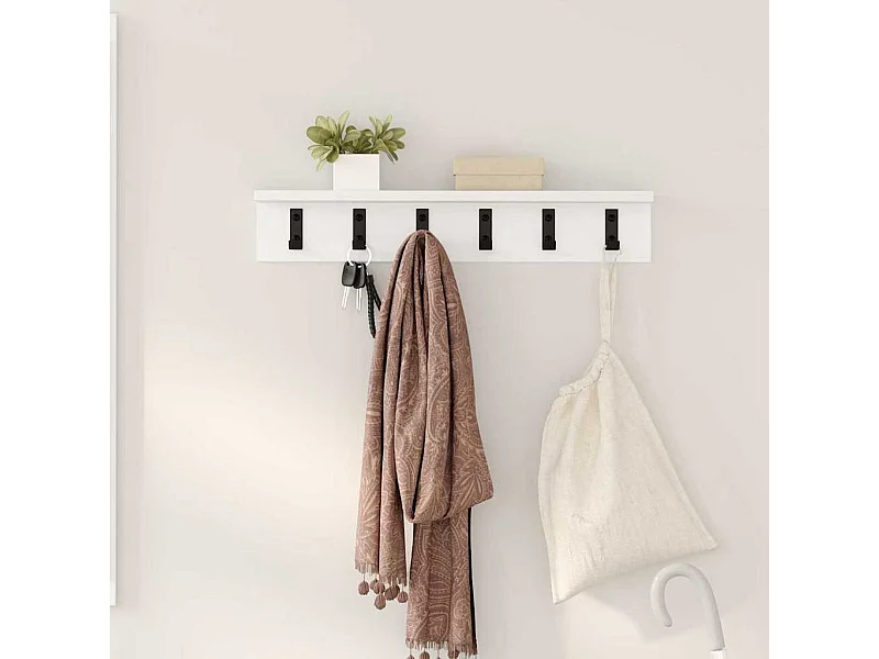 Porte-manteau mural Blanc 60 x 10.5 x 10.5 cm Bois d'ingénierie