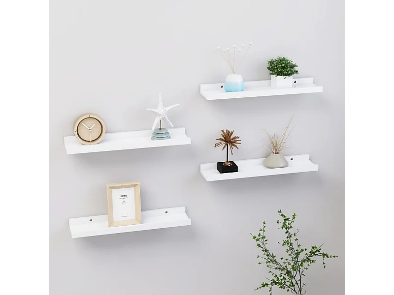 Wandplanken 4 stuks Wit 40x9x3 cm