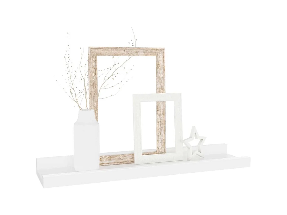 Mensole da parete 4 pezzi Bianco 40x9x3 cm