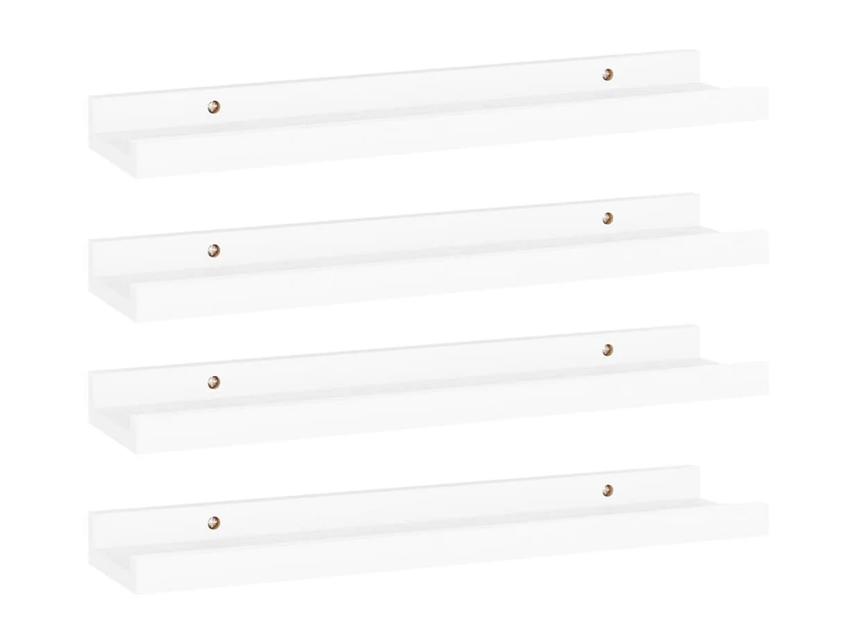 Estantes de pared 4 piezas Blanco 40x9x3 cm