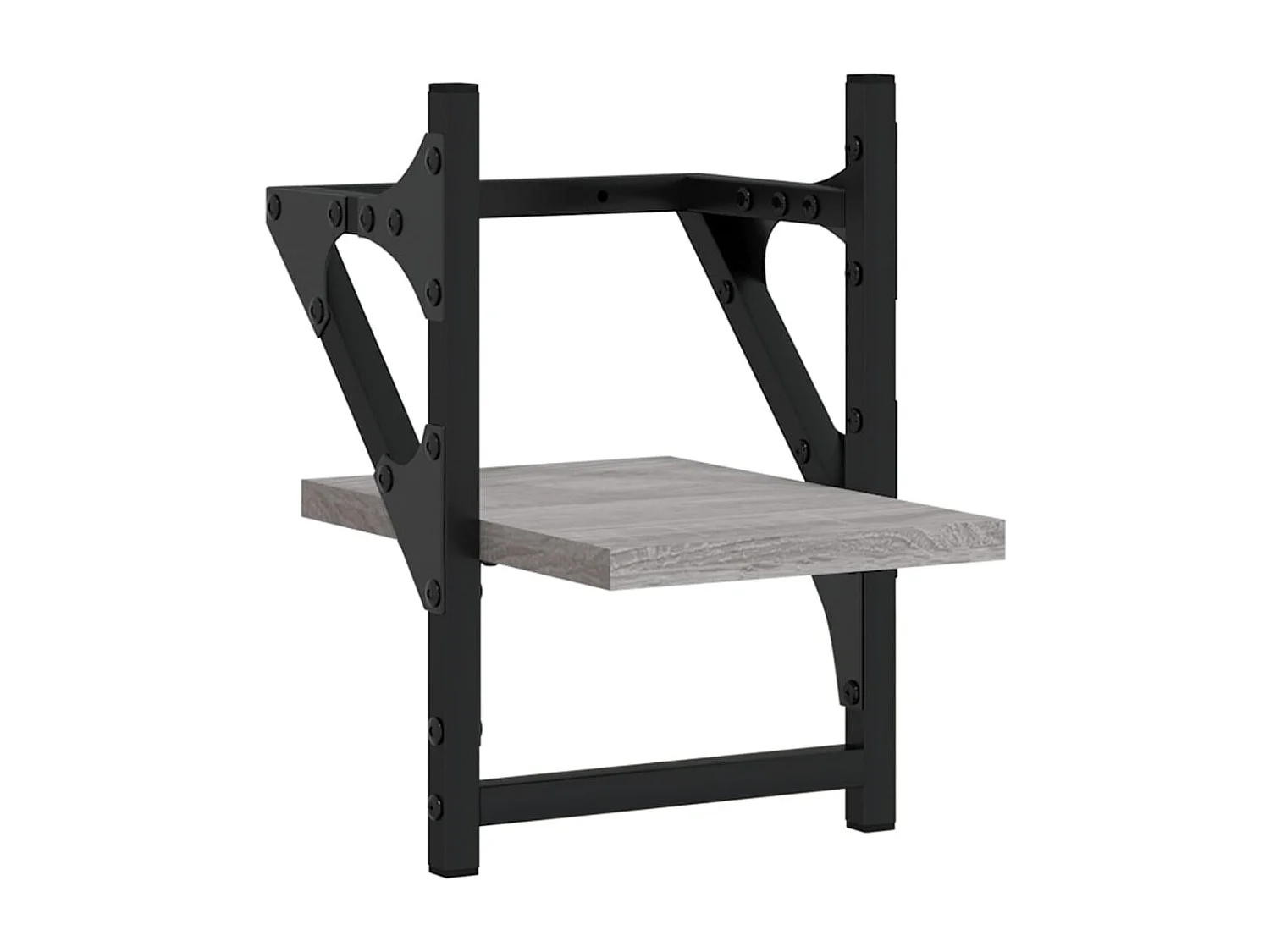 Wandplanken met stangen 2 stuks sonoma grijs 20x25x30 cm