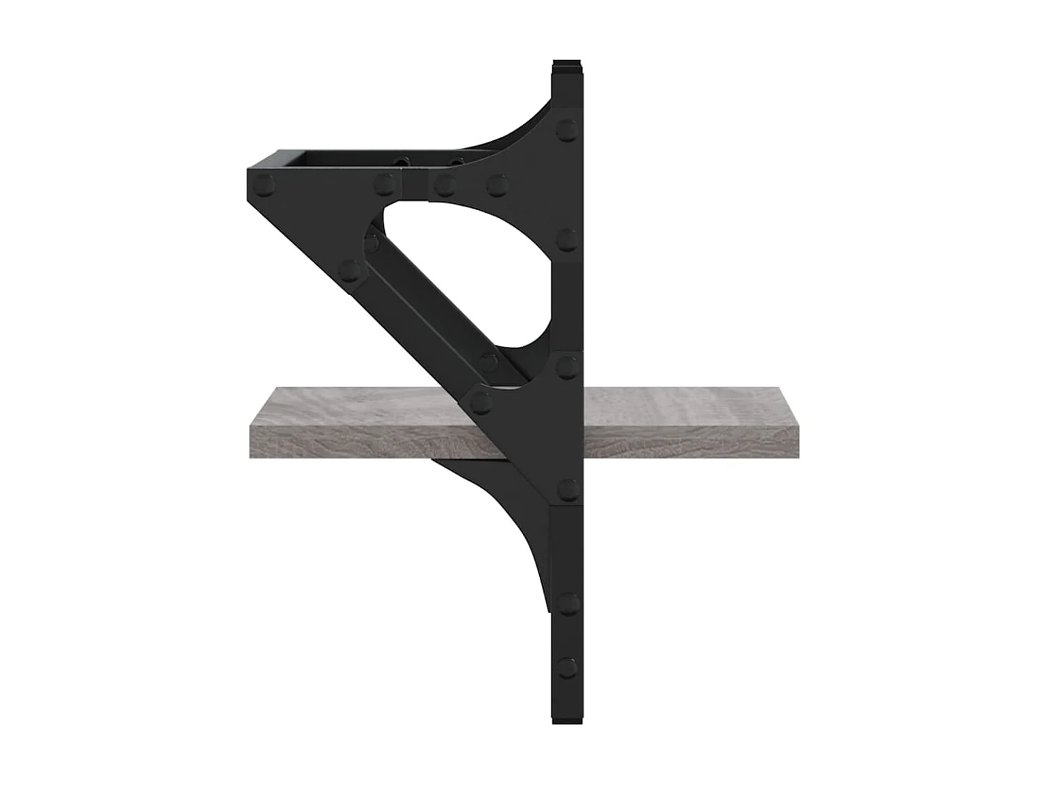 Wandplanken met stangen 2 stuks sonoma grijs 20x25x30 cm