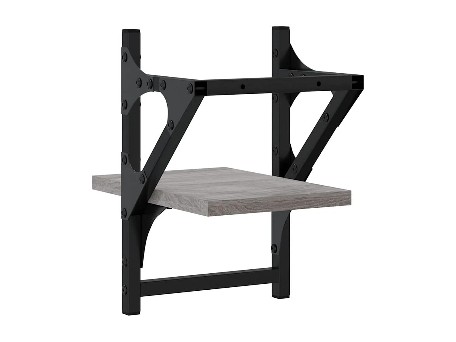 Wandplanken met stangen 2 stuks sonoma grijs 20x25x30 cm