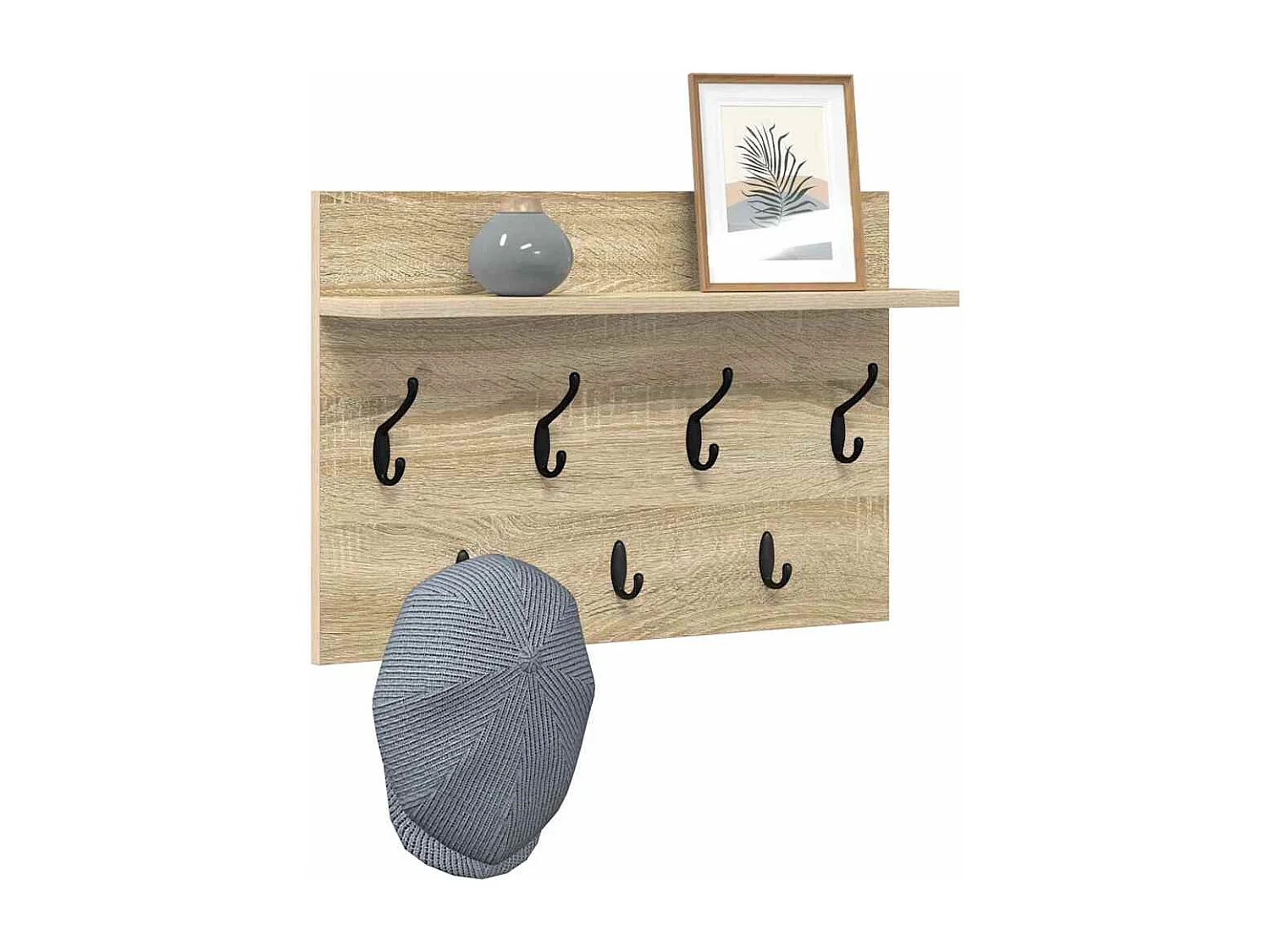 Wandkapstok met plank Sonoma eiken 60 x 40 x 12 cm