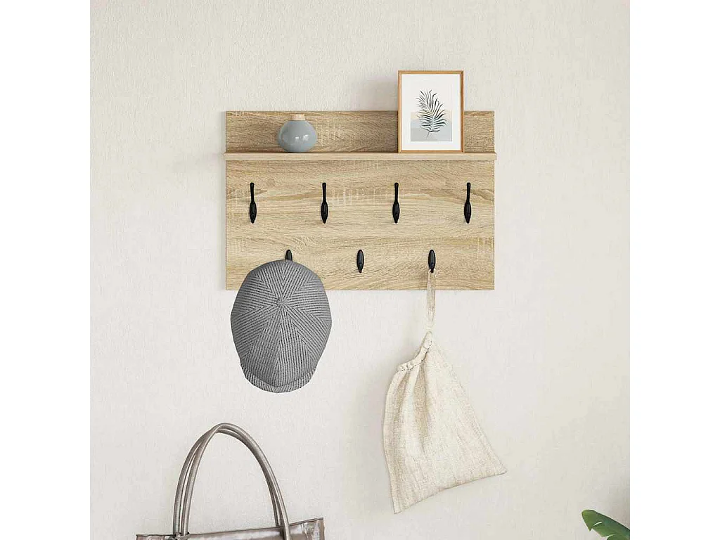 Wandkapstok met plank Sonoma eiken 60 x 40 x 12 cm