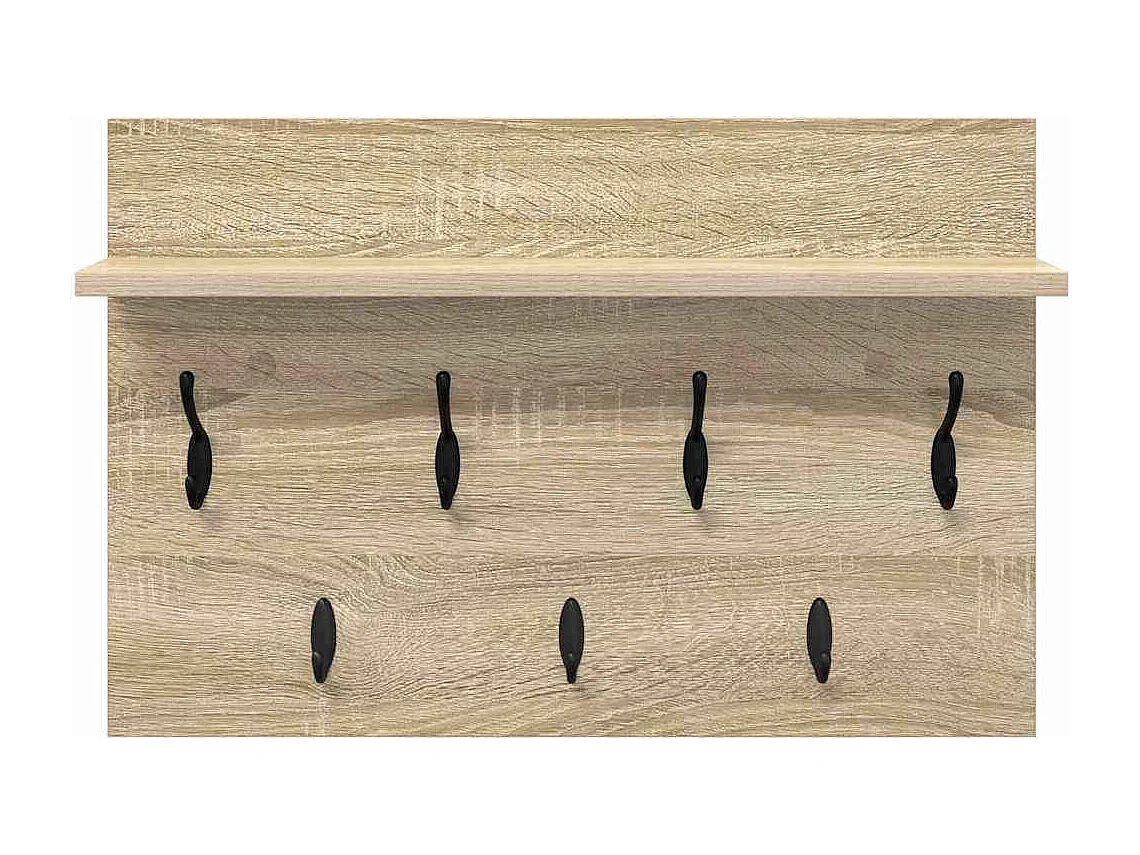 Perchero de pared con estante roble Sonoma 60 x 40 x 12 cm