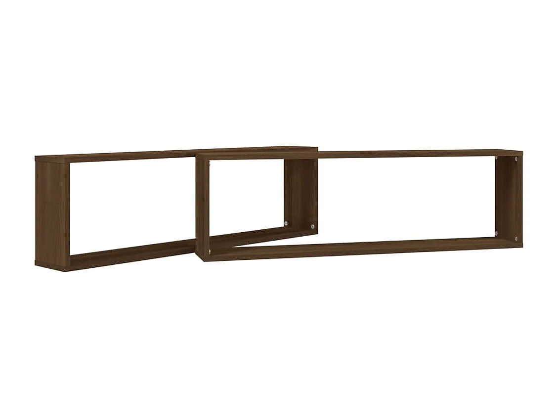 Étagères murales cube 2 pcs Chêne marron 100x15x30 cm Bois
