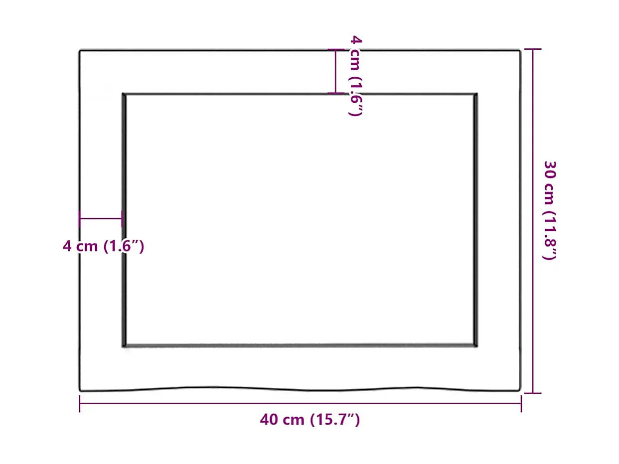 Estante de pared 40x30x(2-6) cm madera maciza de roble sin tratar