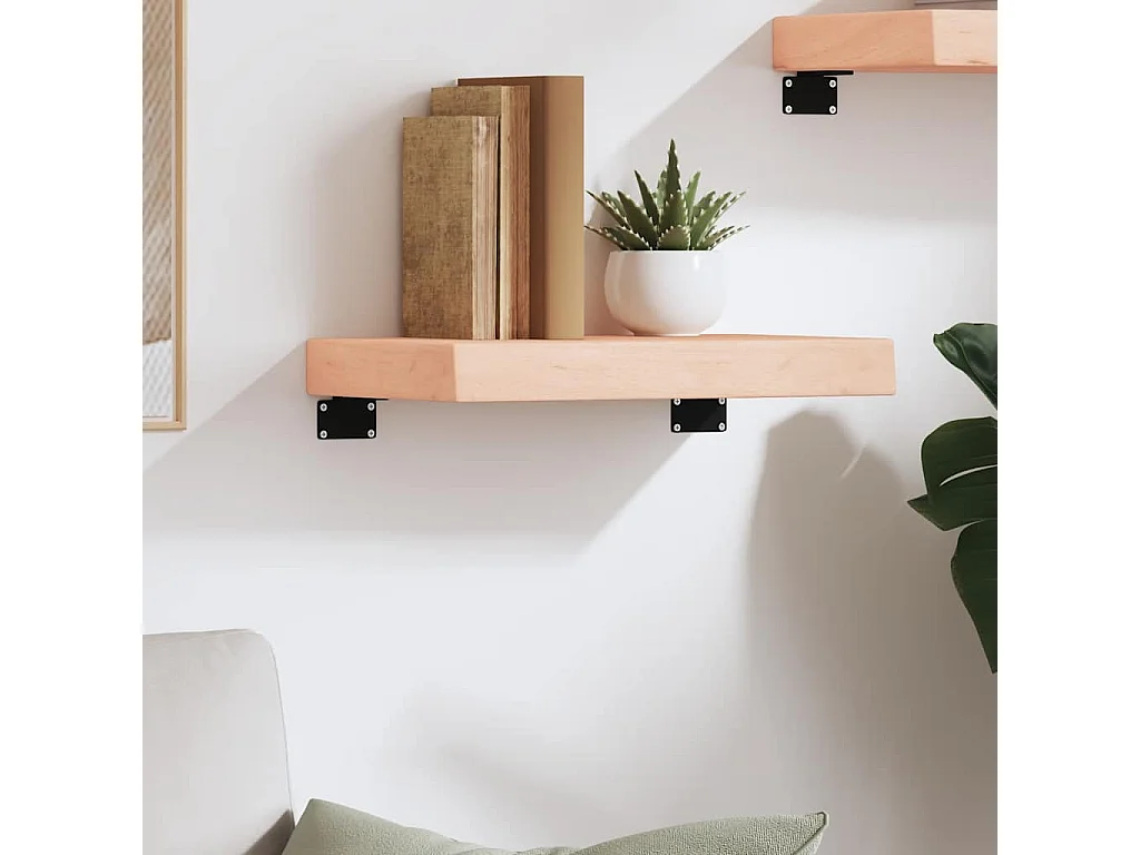 Estante de pared 40x30x(2-6) cm madera maciza de roble sin tratar