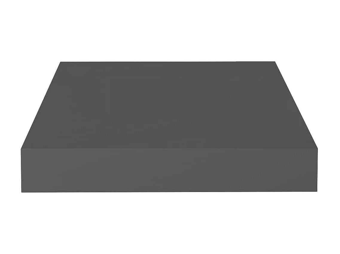 Étagère murale flottante 2 pcs Gris brillant 23x23,5x3,8 cm MDF