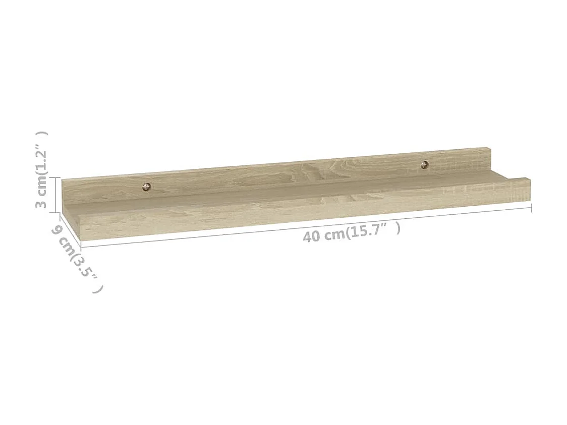 Wandplanken 4 stuks sonoma eiken 40x9x3 cm