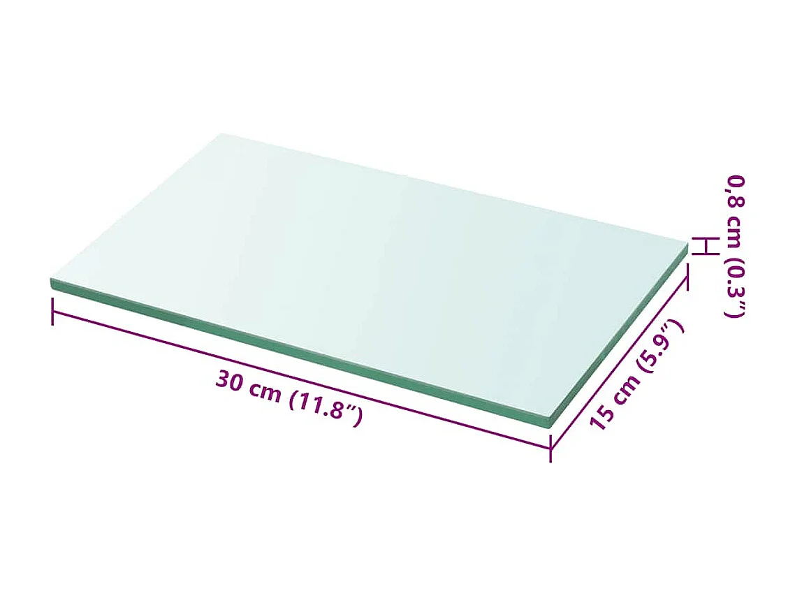 Panneaux d'étagère 2 pcs Verre Transparent 30 x 15 cm