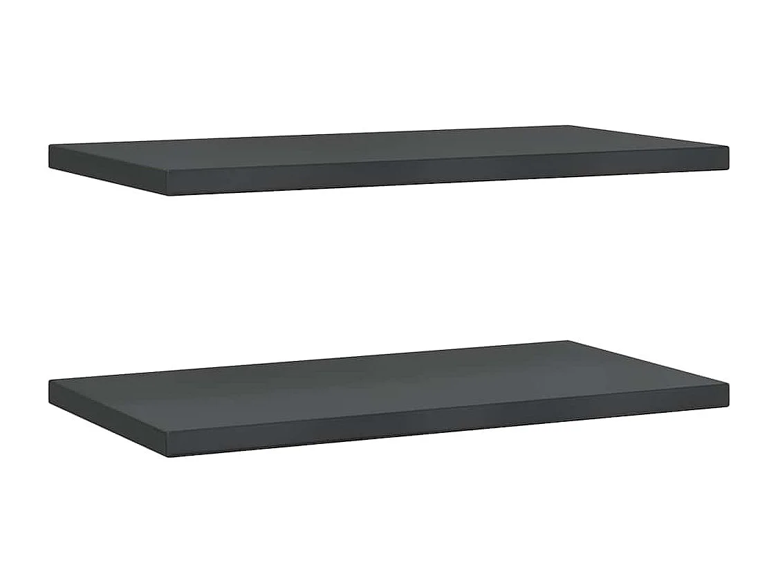 Wandplanken 2 stuks 75x40x3 cm zwart roestvrij staal