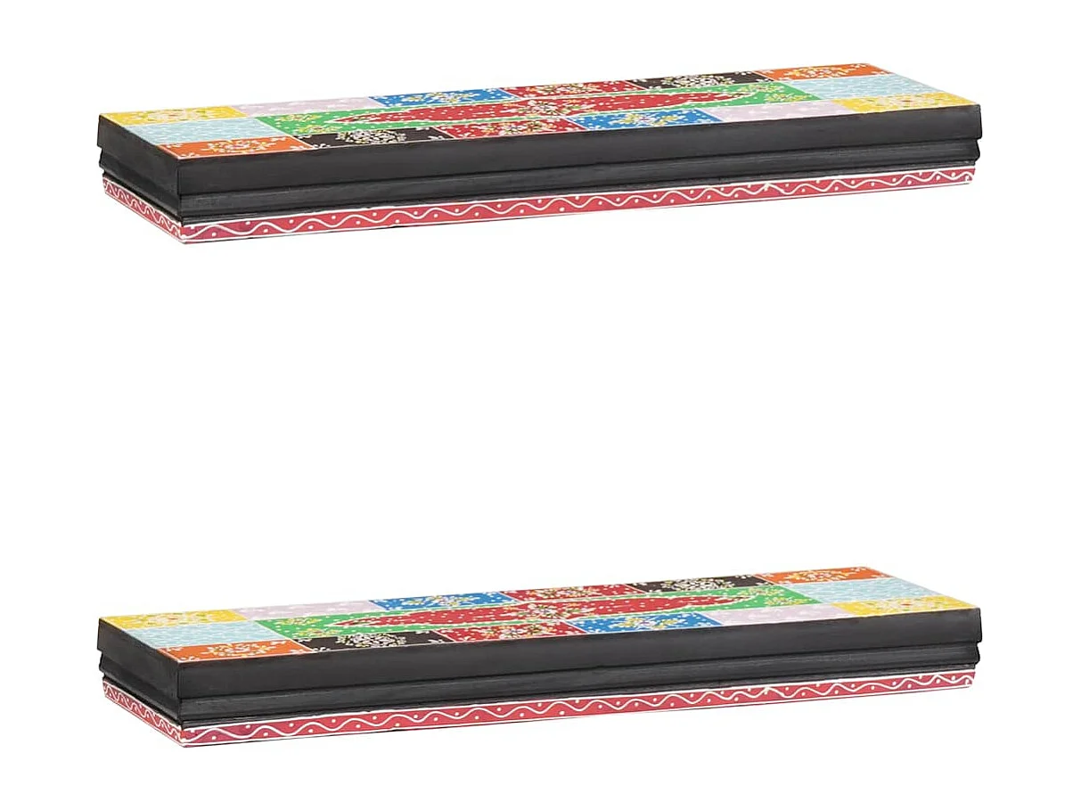 Wandplanken met plank 2 stuks Multicolor 60 x 20 x 6 cm