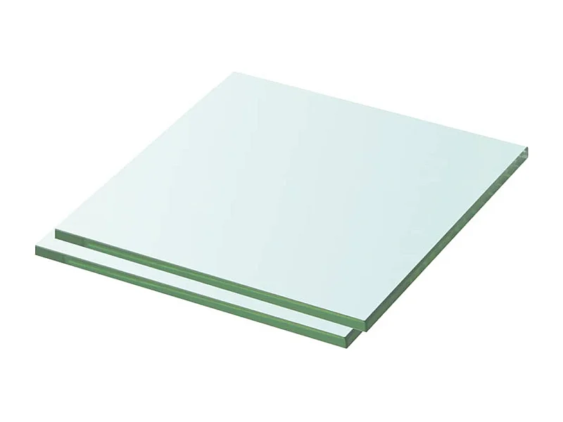 Panneaux d'étagère 2 pcs Verre Transparent 30 x 25 cm