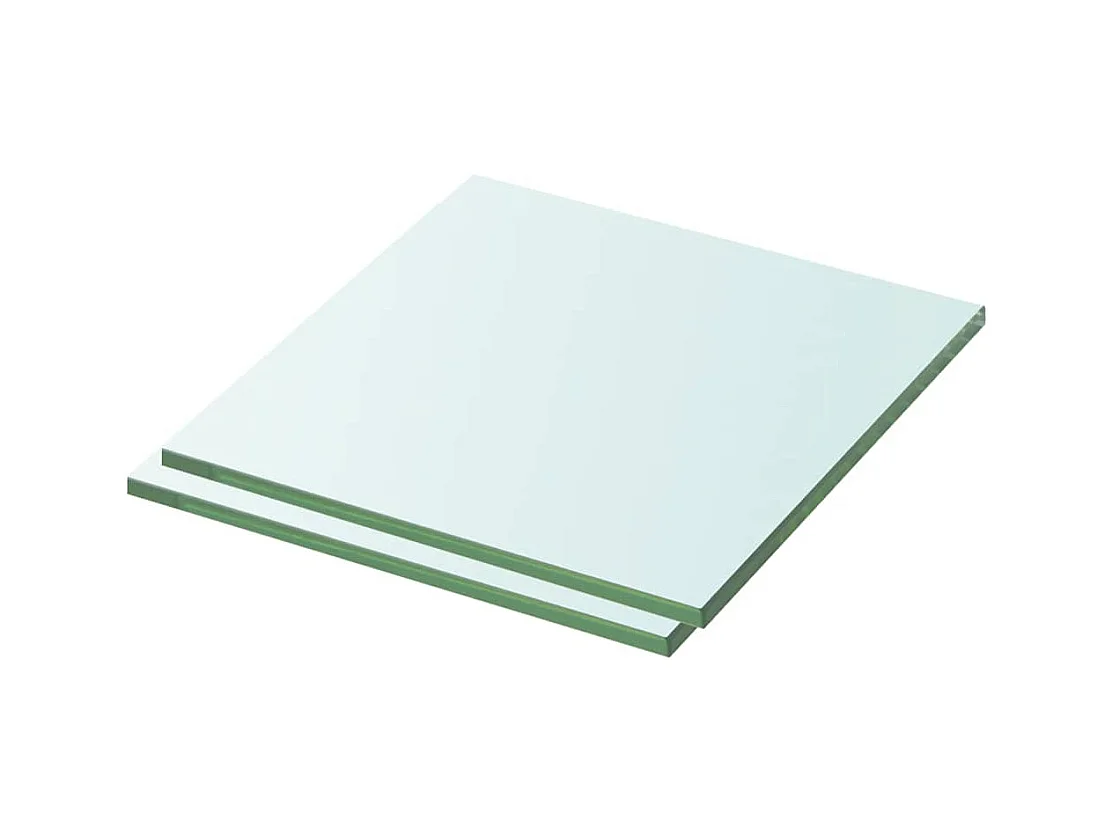 Panneaux d'étagère 2 pcs Verre Transparent 30 x 25 cm