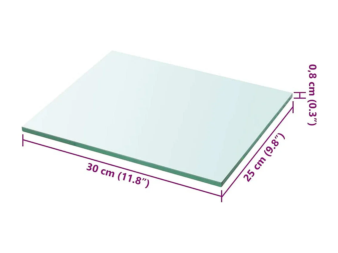 Panneaux d'étagère 2 pcs Verre Transparent 30 x 25 cm