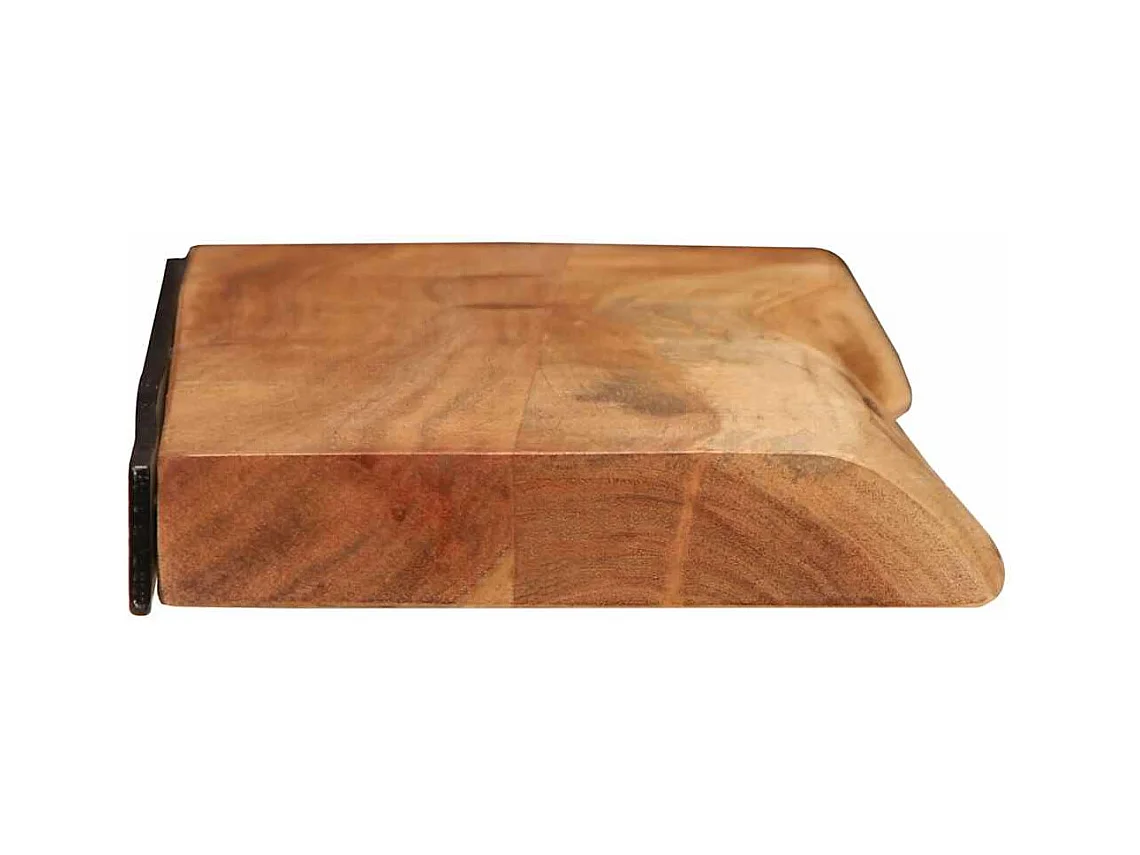 Estantes de pared 2 uds 80x20x3,5 cm madera maciza de acacia