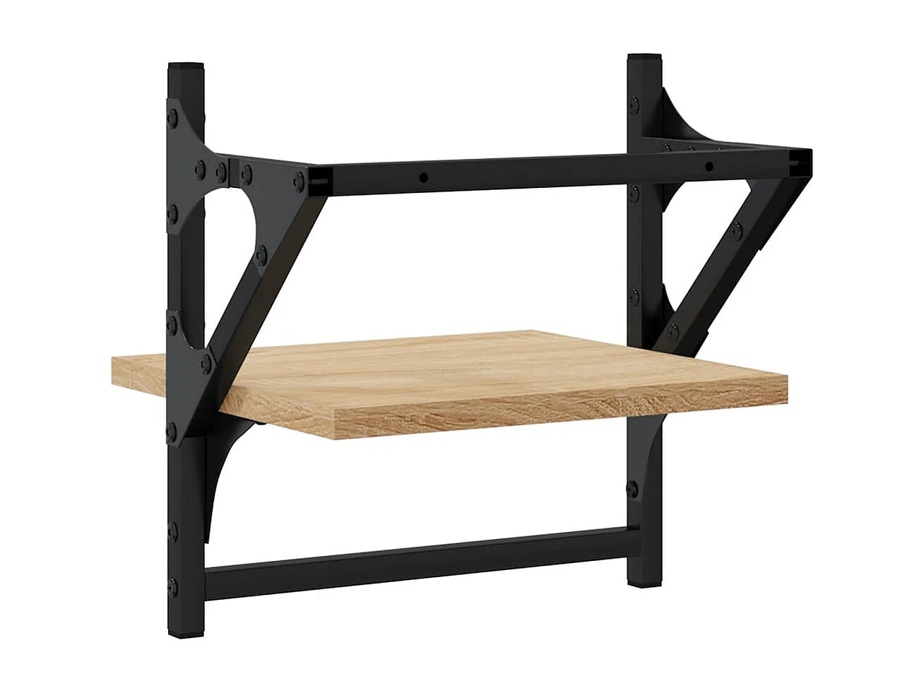 Estantes de pared con barras 2 piezas roble sonoma 30x25x30 cm