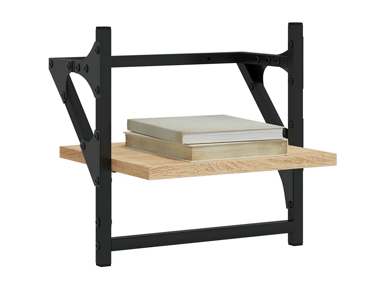 Estantes de pared con barras 2 piezas roble sonoma 30x25x30 cm