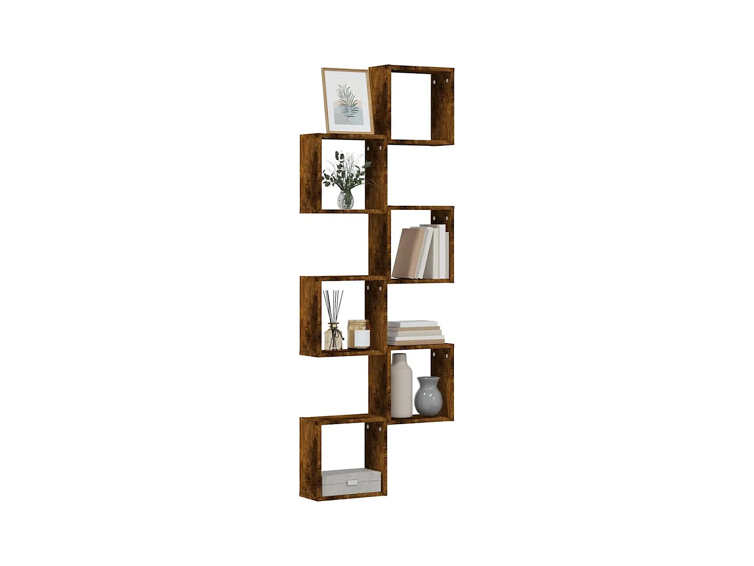 Étagères murales sous forme de cube 6 pcs chêne fumé 30x15x30cm