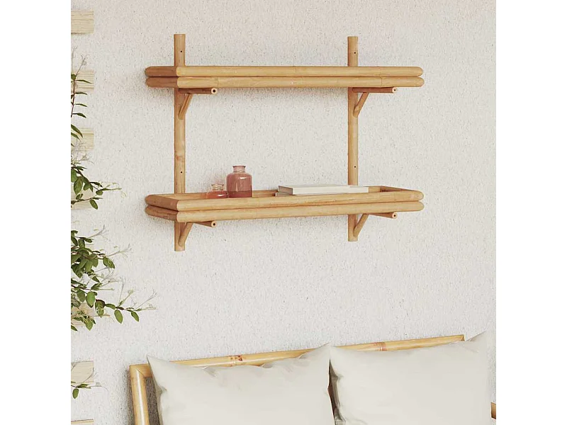 Wandplank met plank Bruin 75 x 26 x 60 cm Bamboe