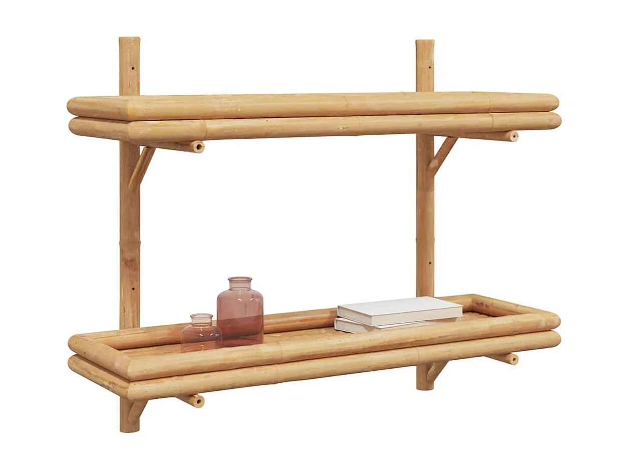 Estante de pared con balda marrón 75 x 26 x 60 cm Bambú