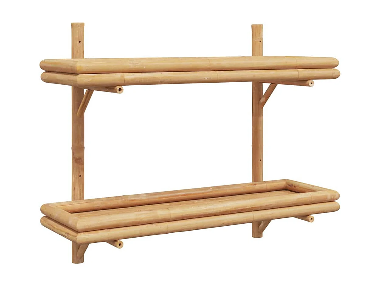 Wandplank met plank Bruin 75 x 26 x 60 cm Bamboe