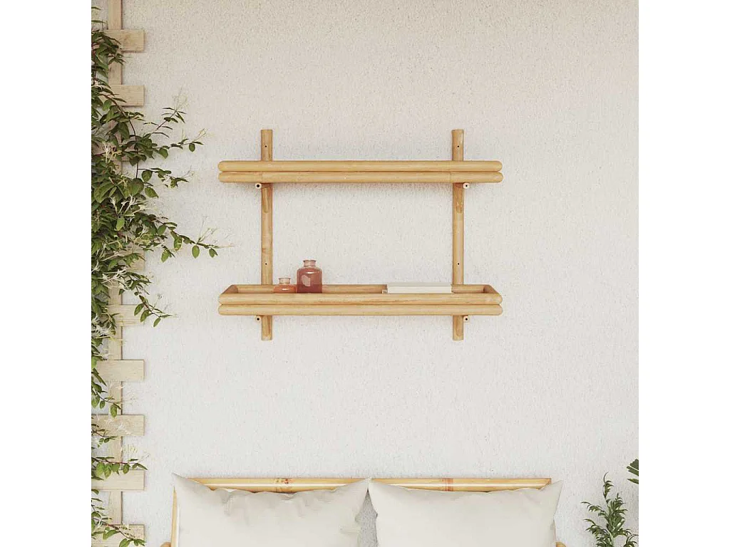Wandplank met plank Bruin 75 x 26 x 60 cm Bamboe