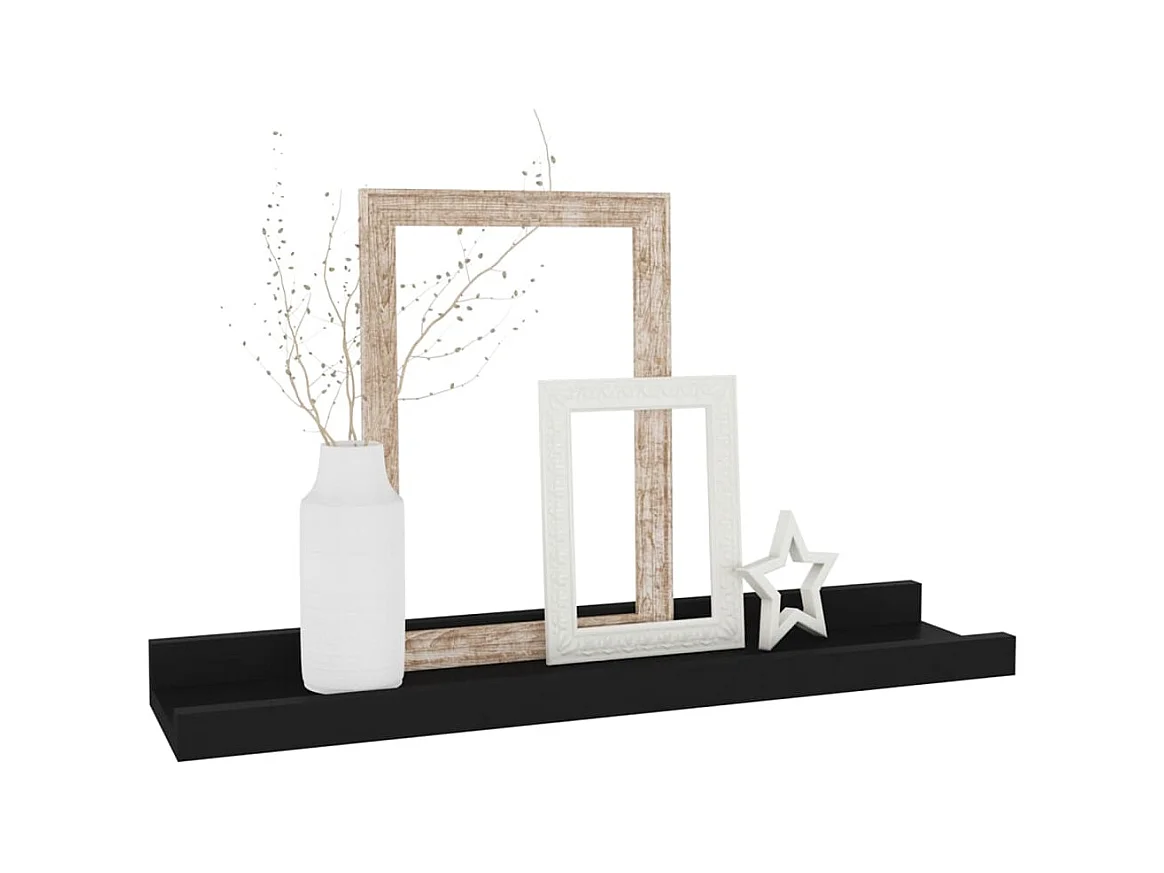 Mensole da parete 4 pezzi Nero 40x9x3 cm