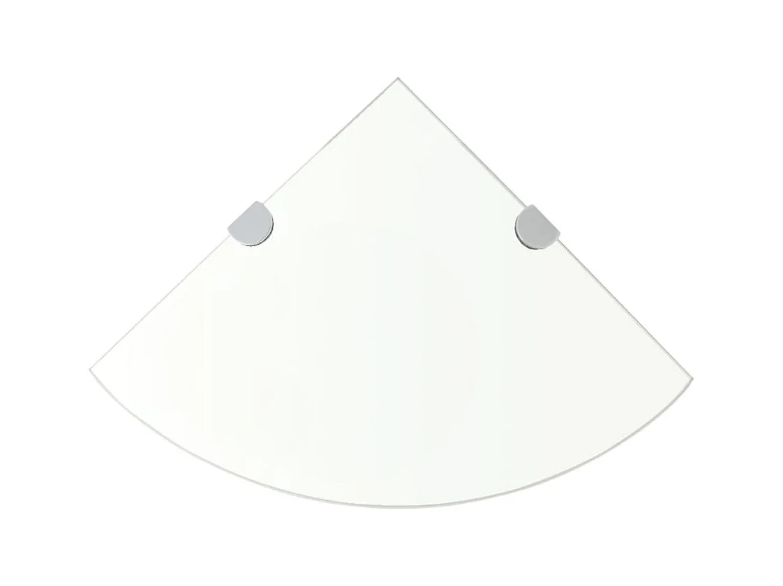 Étagères d'angle 2 pcs et supports Verre Transparent 25x25 cm