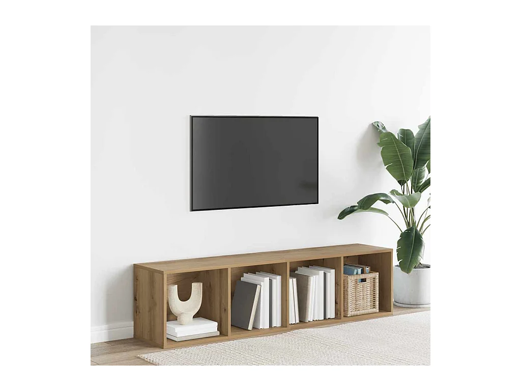 Librería/Mueble de TV de roble hecho a mano 36x30x143 cm