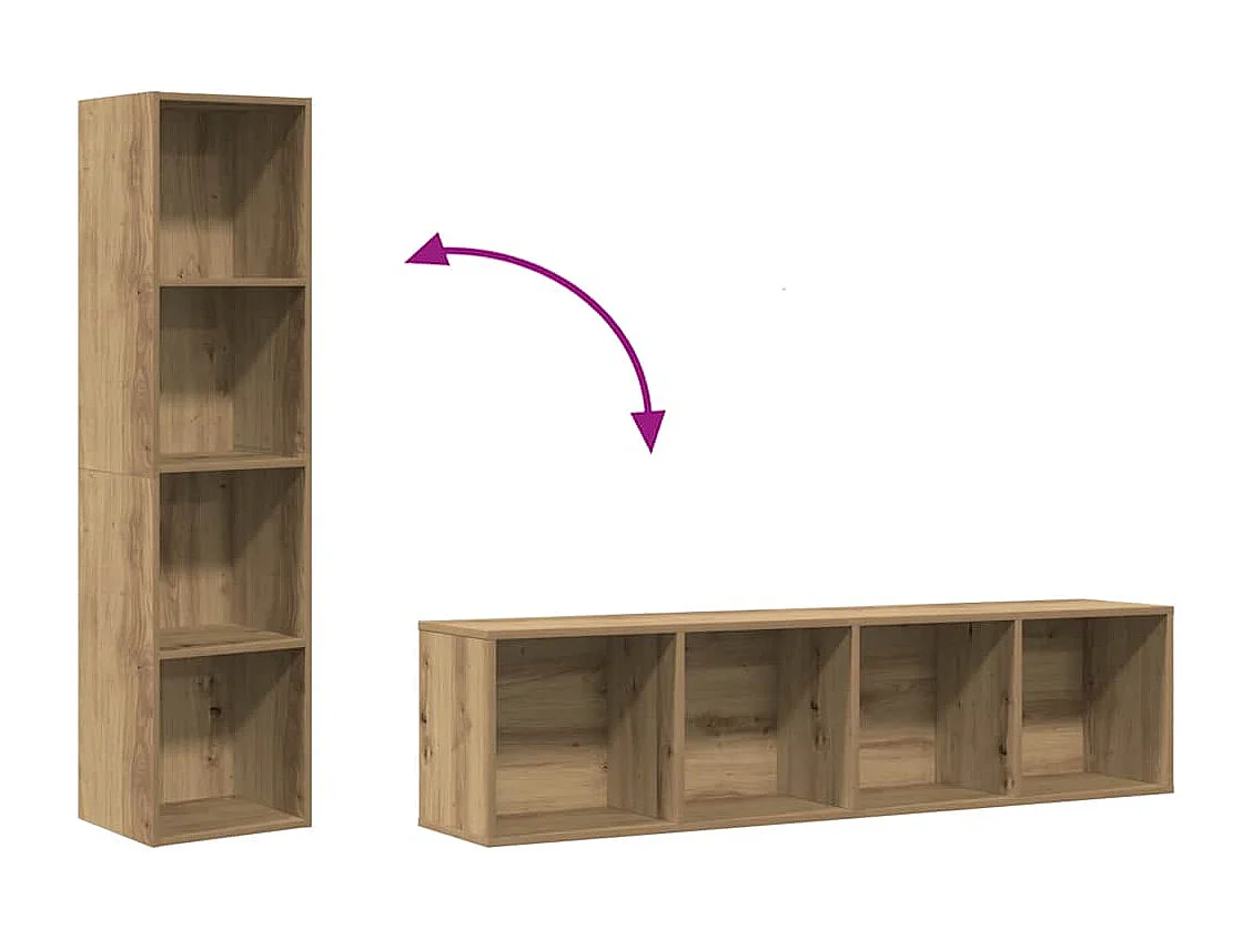 Librería/Mueble de TV de roble hecho a mano 36x30x143 cm