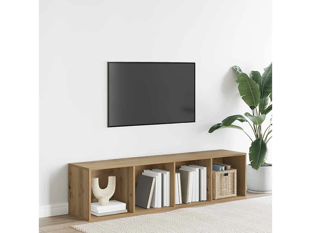 Bibliothèque/Meuble TV chêne artisanal 36x30x143 cm