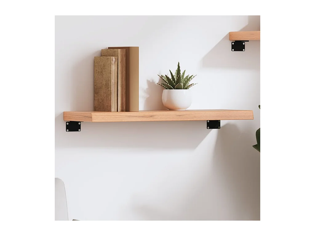 Lichtbruine wandplank 60x20x4 cm massief behandeld eikenhout