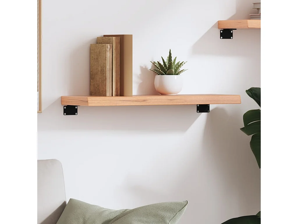 Étagère murale marron clair 60x20x4 cm bois chêne massif traité