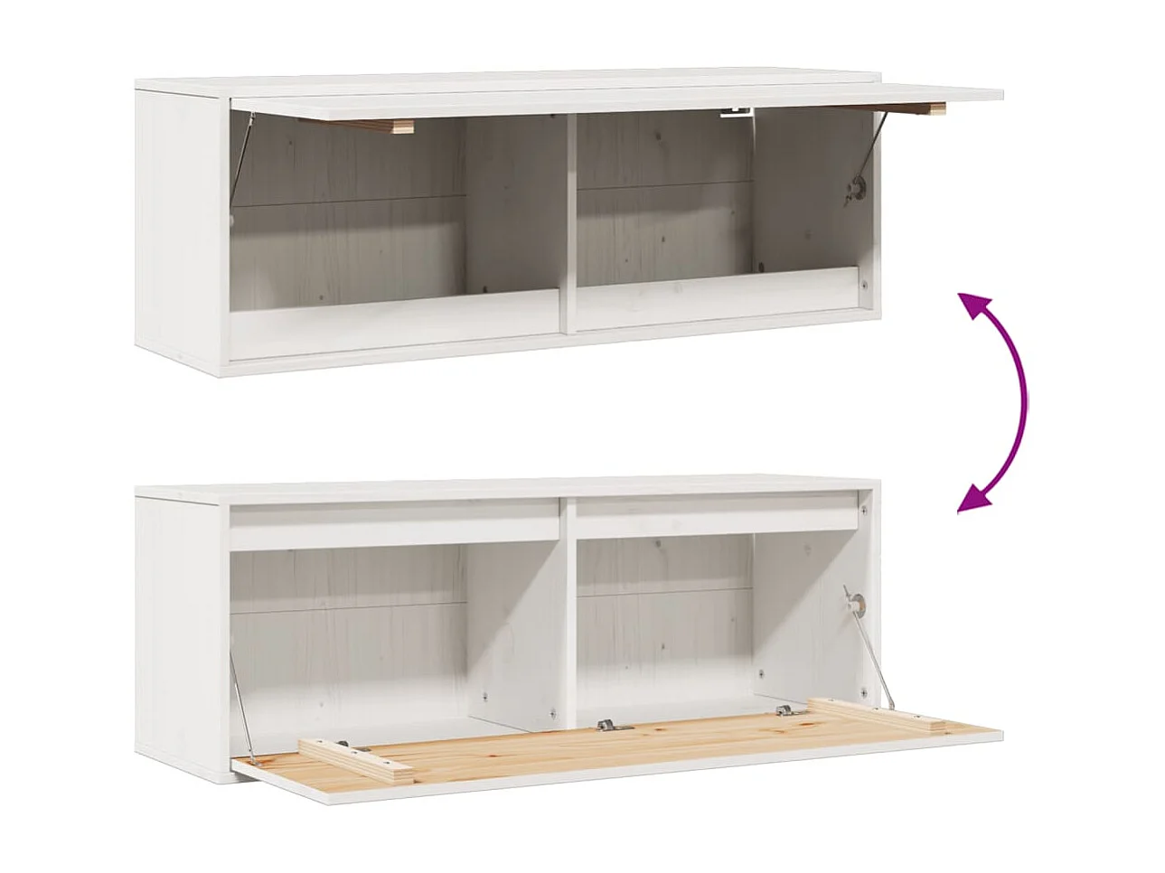 Armario de pared Blanco 100x30x35 cm Madera maciza de pino