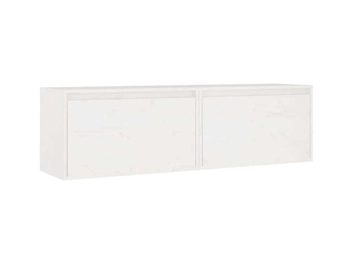 Pensili 2 pz Bianco 60x30x35 cm Legno massello di pino