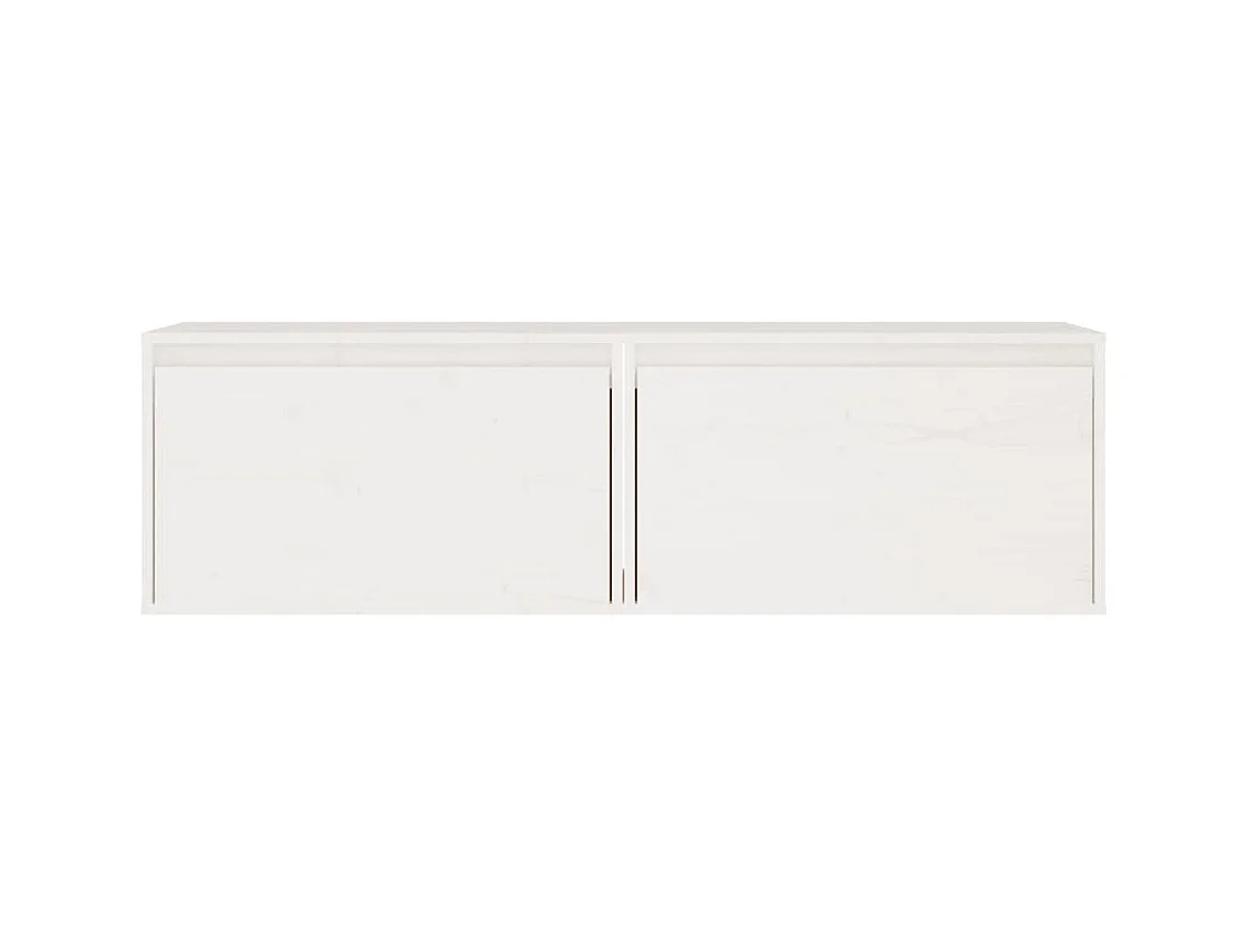 Pensili 2 pz Bianco 60x30x35 cm Legno massello di pino