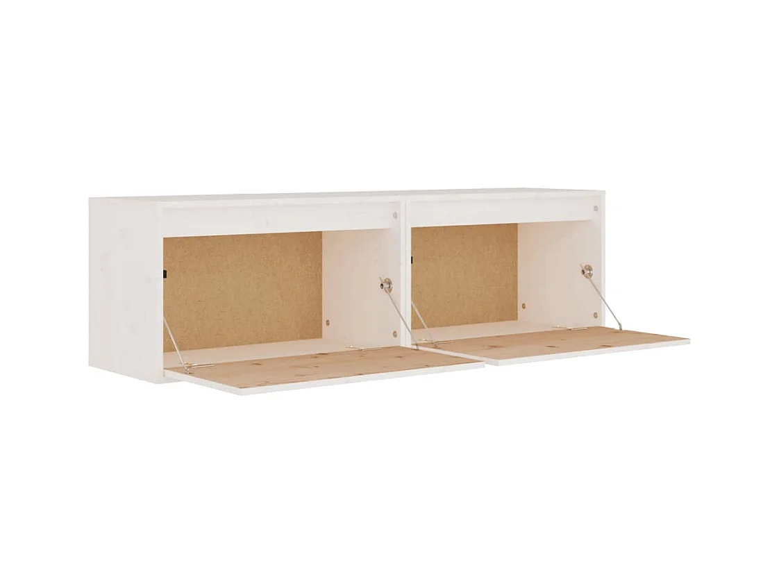 Pensili 2 pz Bianco 60x30x35 cm Legno massello di pino