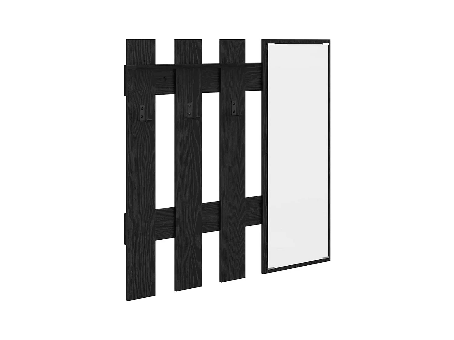 Appendiabiti da parete Rovere Nero da parete 100 x 10 x 100 cm